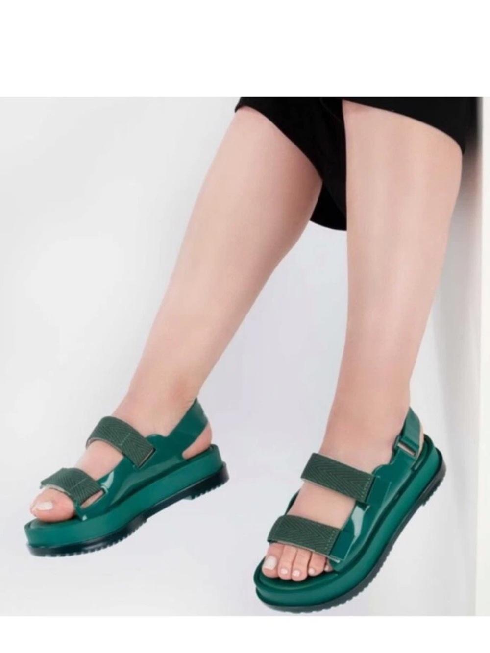Melissa Green Platform Sandals with Adjustable Straps
